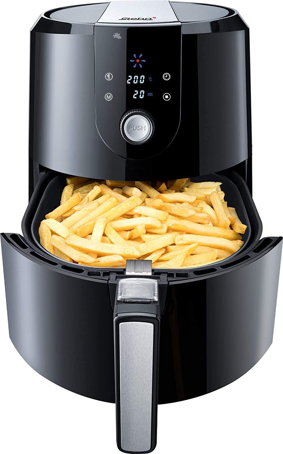 Steba Heissluft-Fritteuse mit 5,2 Liter Volumen, antihaftbeschichteter Frittierkorb, Warmhaltefunkti