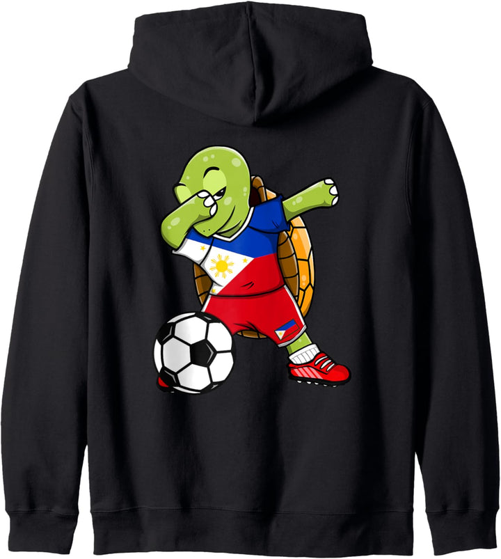 Dab Schildkröte Philippinen Fussball Philippinische Flagge Kapuzenjacke