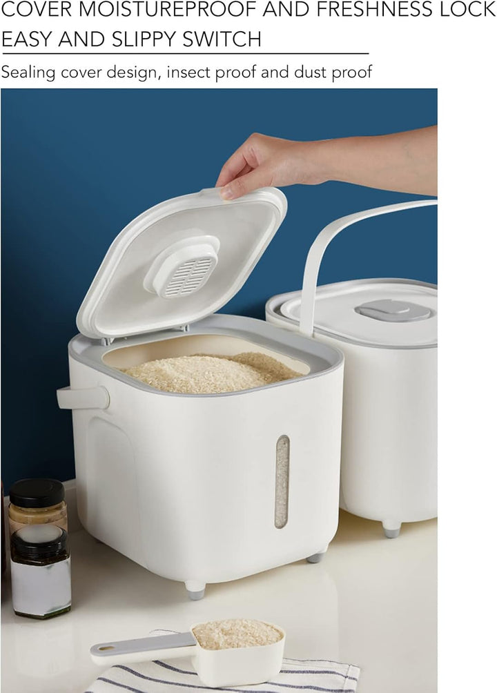 Küche Reisspender Bucket 10 kg Haushalt Versiegelter Getreidespender Vorratsbehälter für Trockenfutt