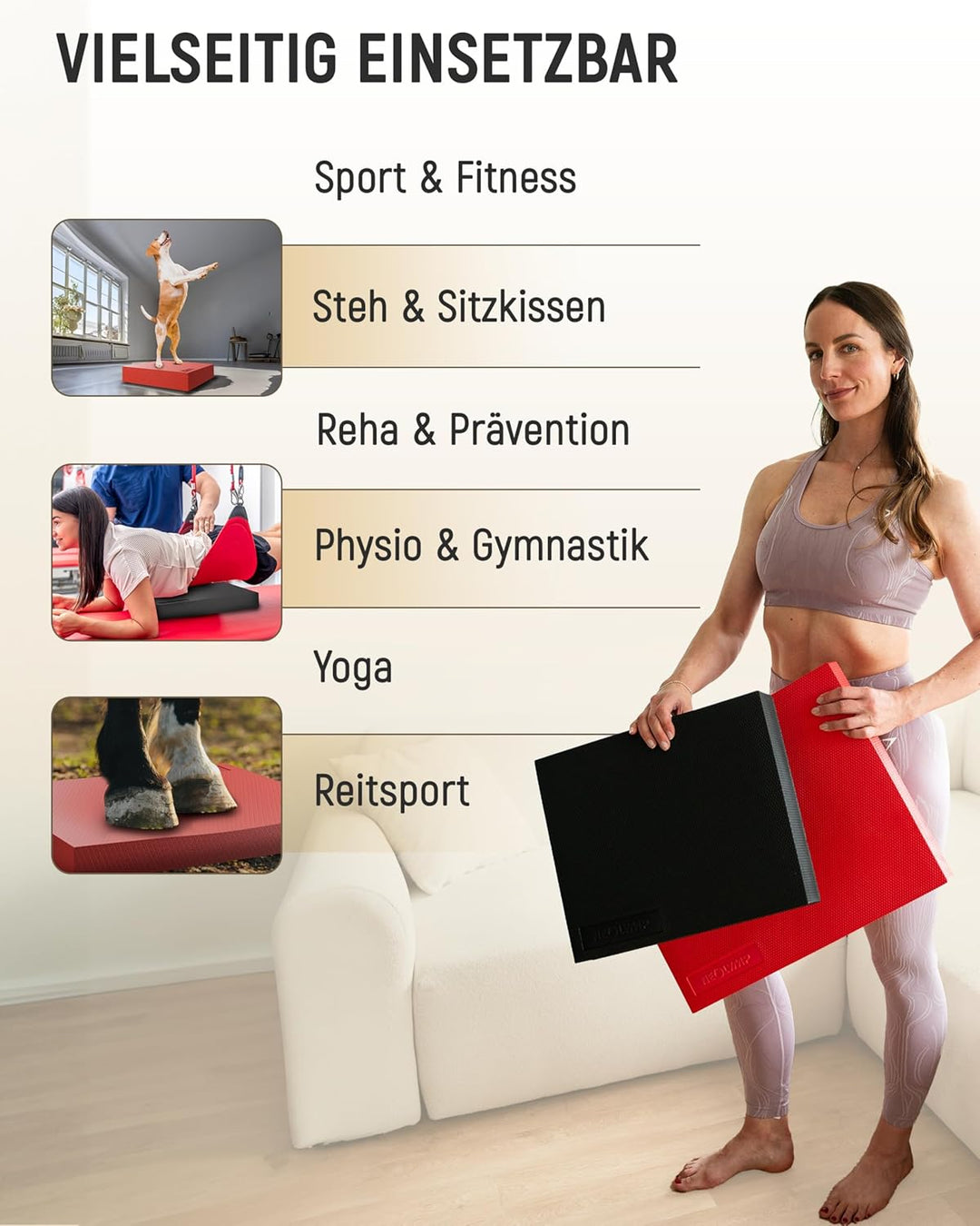 NEOLYMP Balance Pad - Rutschfestes Gleichgewichtstrainer für Physio &amp; Reha - Balance Kissen Gelenkst