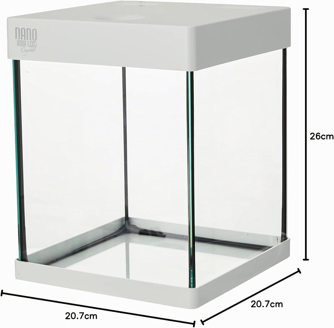 ICA KNA10 Nano Aqua Led Crystal Aquariumset, 10 Liter Weiss 10 LITROS (Pack of 1), Weiss 10 LITROS (