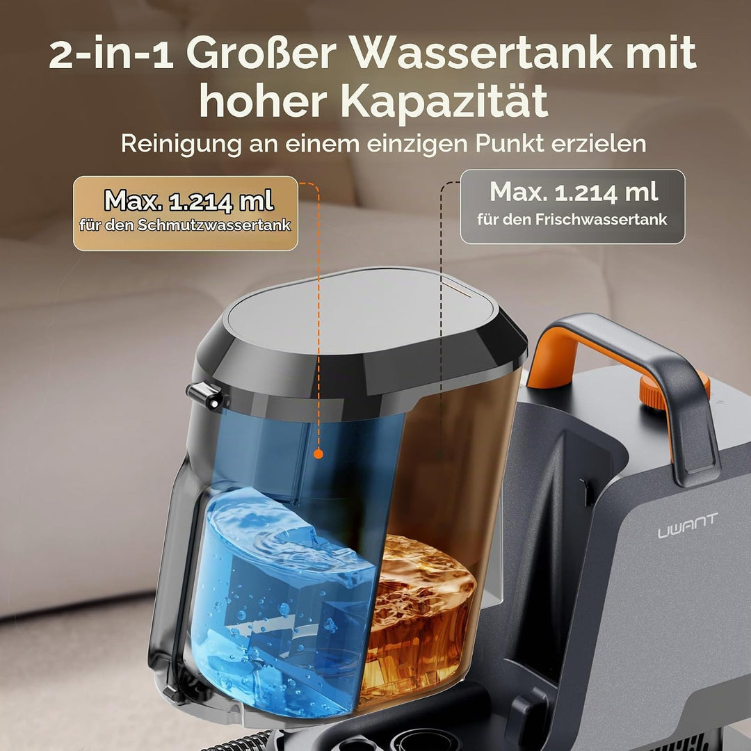 Uwant Y100PET Polsterreiniger Gerät Mit 22Kpa Teppichreiniger Waschsauger Geräuscharm Nasssauger Tep