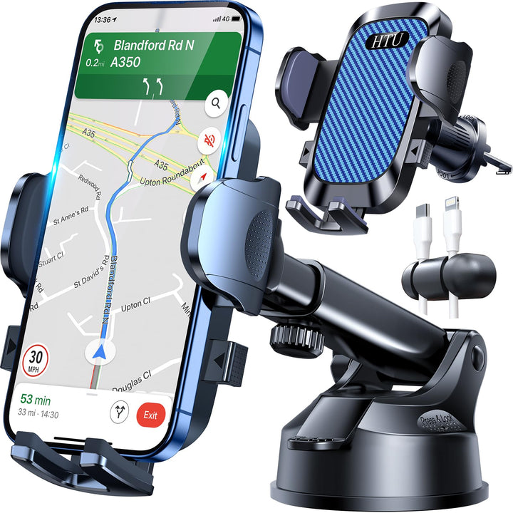 HTU 2026【Militär-Klasse】 Handyhalterung Auto【Stärkste Saugnapf & Lüftung】 Handy Halterung Auto 360°