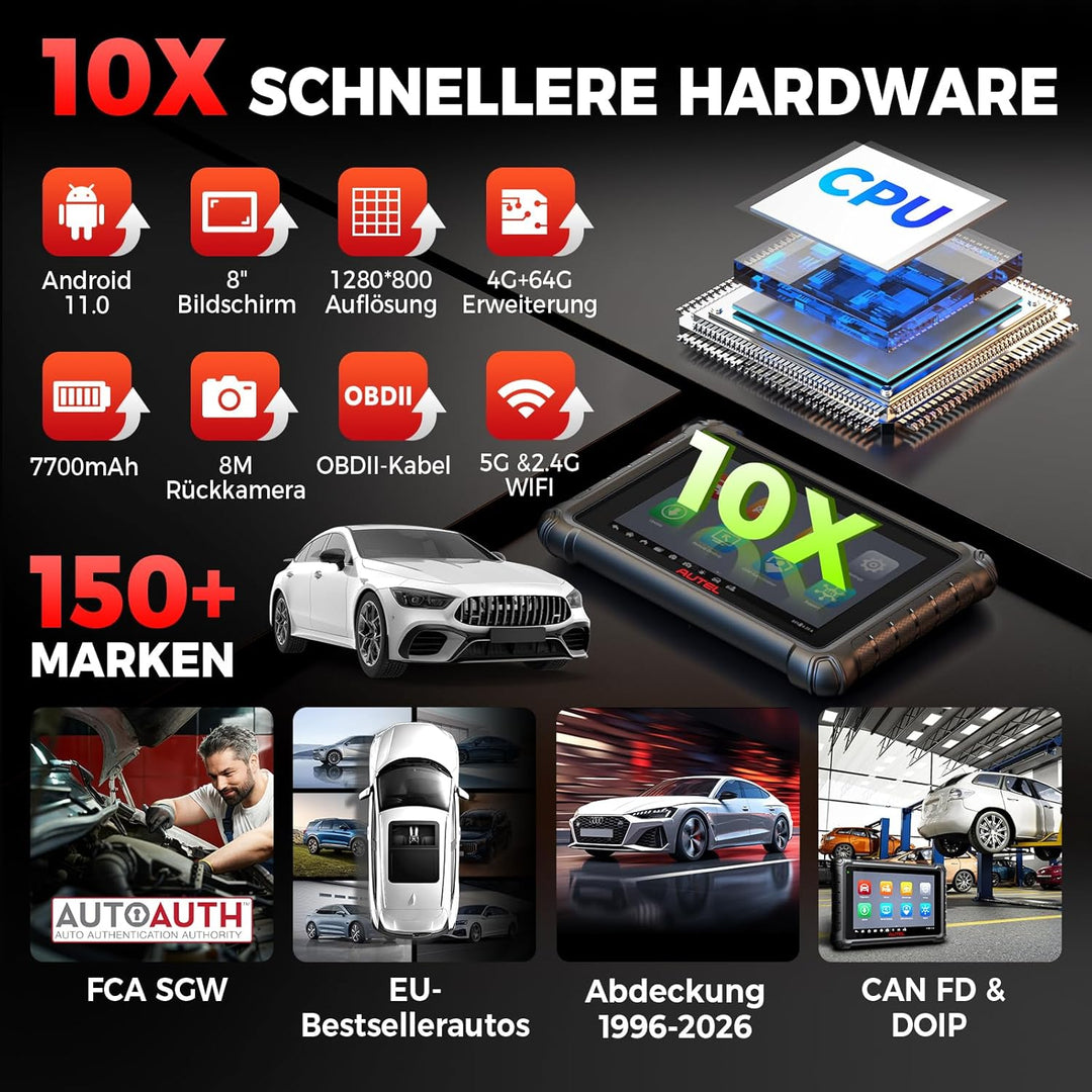 Autel MaxiCheck MX900 OBD2 Diagnosegerät Auto, 2025 Funktion wie MK900 MK900BT, Upgrade MaxiCOM MK80