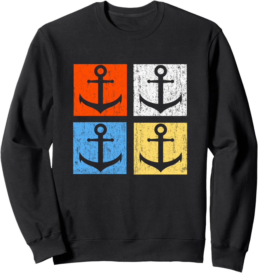 Vintage Retro Anker Schiffsanker Norddeutsch Geschenk Sweatshirt