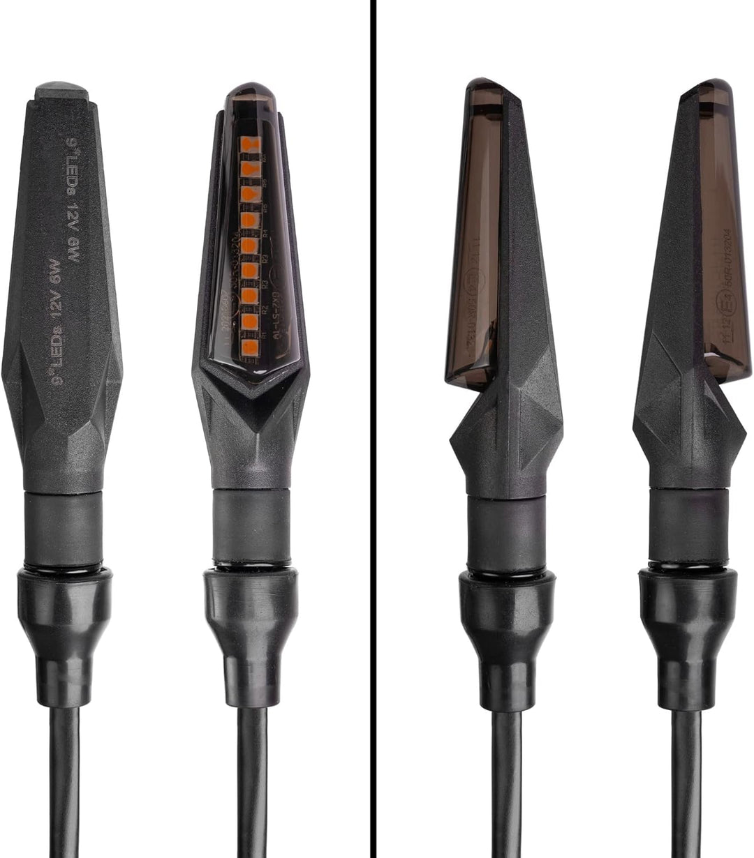 4 Stück Besonders Hell Universal LED Motorrad Blinker Miniblinker mit E Mark Sequentiell Laufeffekt