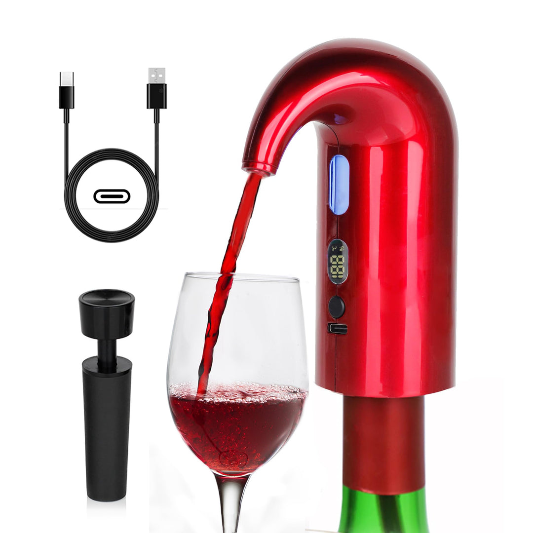 Elektrischer Weinbelüfter-Spender, elektrischer Smart-Dekanter mit wiederaufladbarem USB-Anschluss,