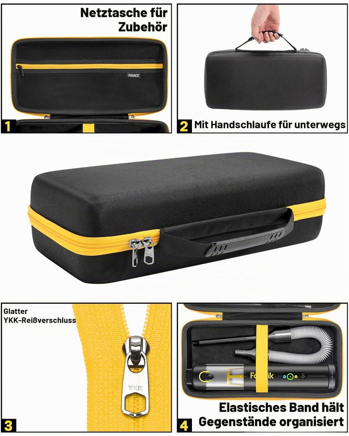 RAIACE Autostaubsauger-Etui, Hartschalen-Reiseetui, kompatibel mit Fanttik V8 Apex/Slim V8 Mate/ V10