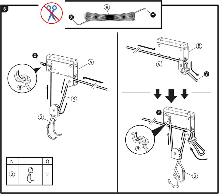 P4B | Fahrradlift mit Flaschenzug - ECO mit 57 Kg Hebelast zur Deckenmontage | Inkl. 2X Haltegurte m