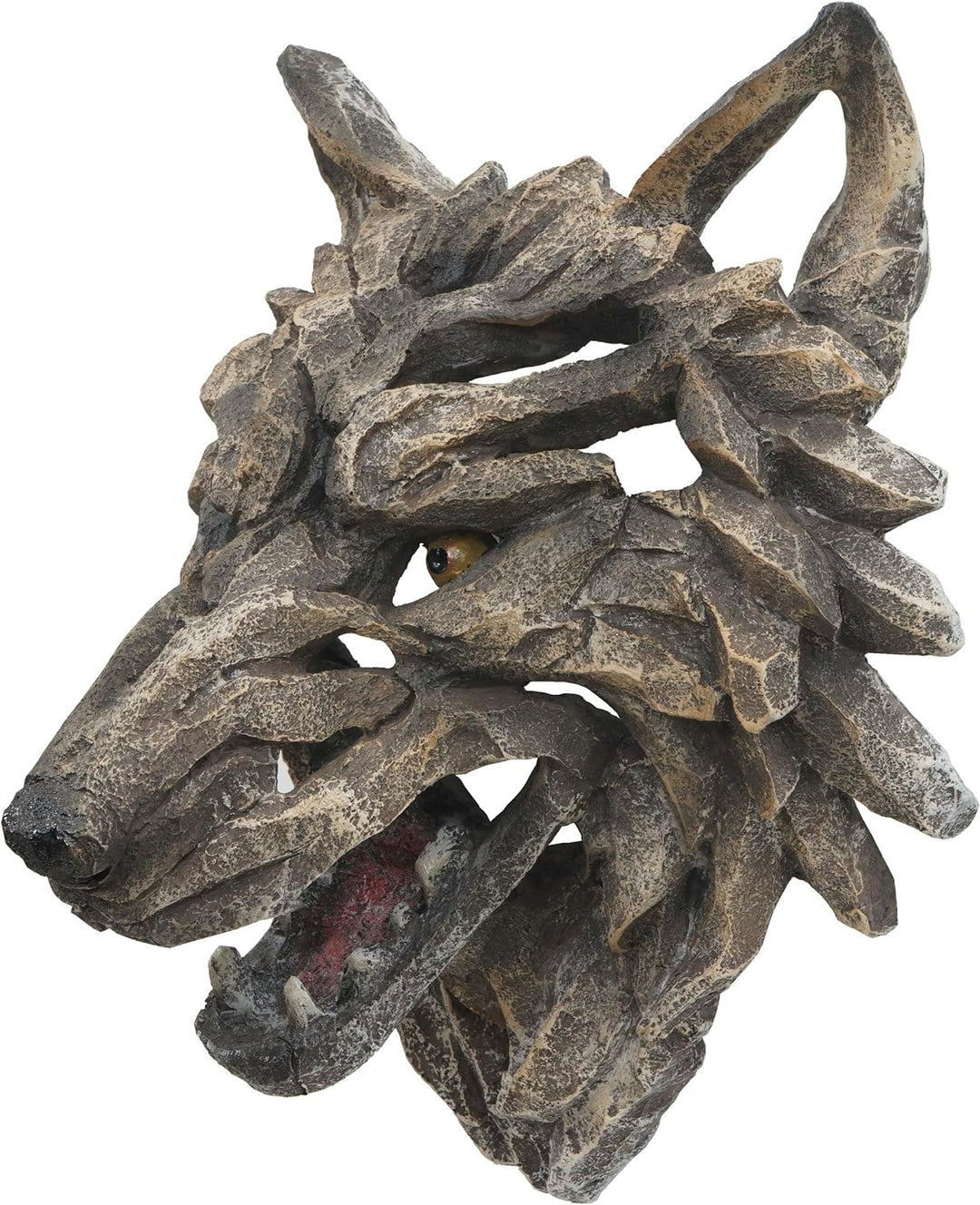 Deko Schädel HWC-H41, Wanddeko Kopf Trophäe, Polyresin Indoor Outdoor - Wolfskopf 32cm, Wolfskopf 32