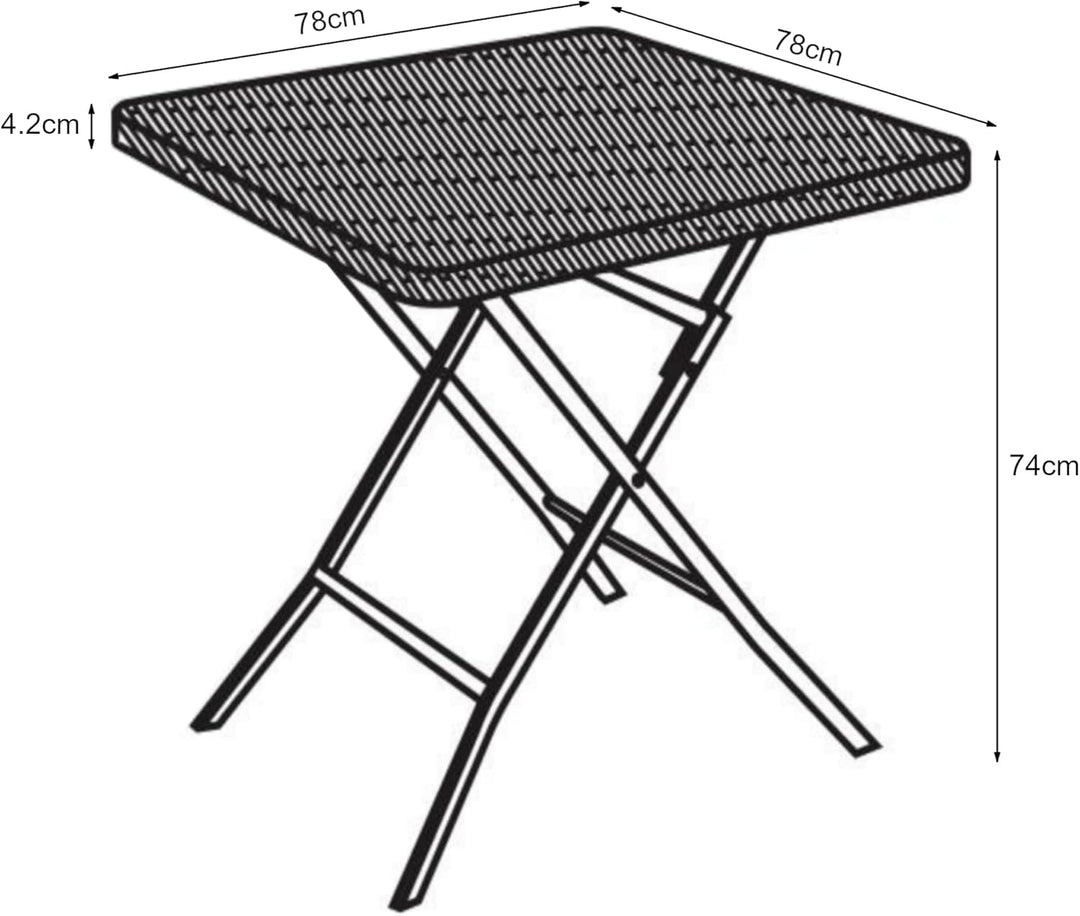 [en.casa] Klapptisch Mark Gartentisch Campingtisch klappbar 78 x 78 x 74 cm quadratisch Picknicktisc