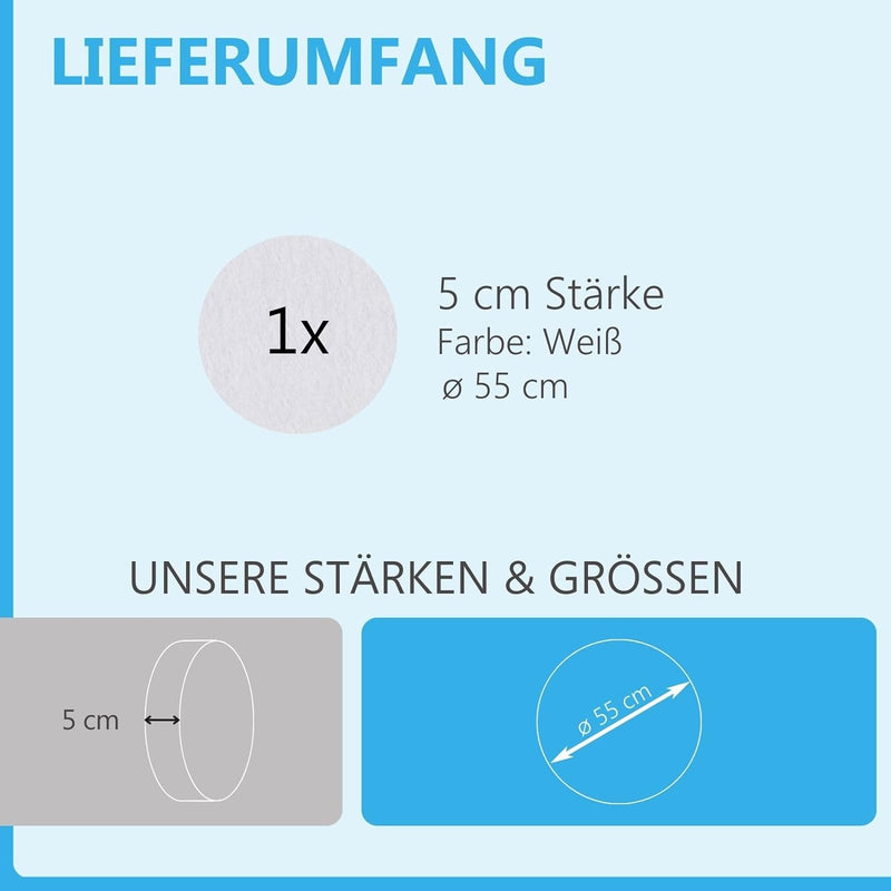 Basotect G+ Schallabsorber - Kreis Ø 55 cm Akustik Element Schalldämmung - Diverse Farben, Farbe: We