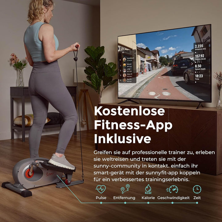 Sunny Health &amp; Fitness Kompakter Untertisch-Ellipsentrainer, Tragbare Pedal-Trainingsmaschine für da