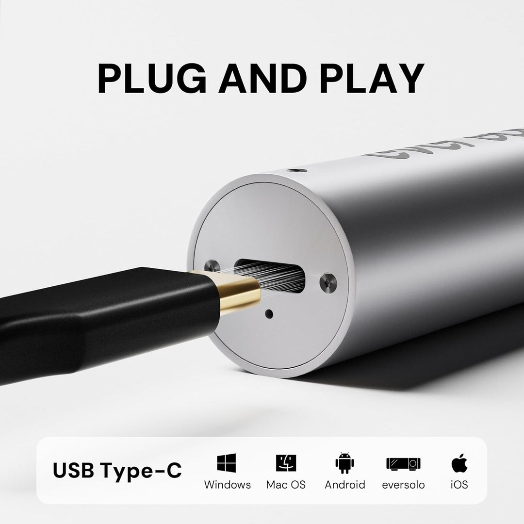 EVERSOLO Omnidirektionales Mikrofon EM-01, USB-Typ-C-Schnittstelle, für Heimaufnahmen, Online-Meetin