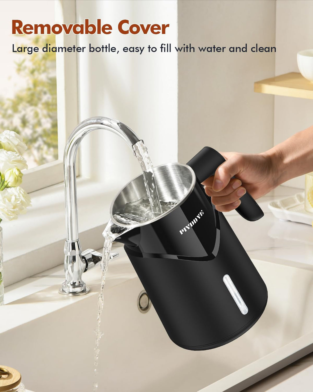 Wasserkocher Edelstahl - 2200W Schnellaufheizender Elektrischer Wasserkocher, Automatischer Stromaus