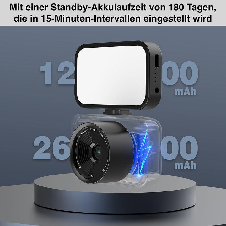 Somikon Zeitraffer Kamera: 4K-WLAN-Zeitrafferkamera, App, 20 m Farb-Nachtsicht, PIR-Sensor, Akku (Ca