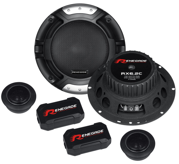 Renegade RX6.2C Oval 2-Wege 200W Autolautsprecher - Autolautsprecher (2-Wege, 200W, 100W, 4 Ohm, Neo