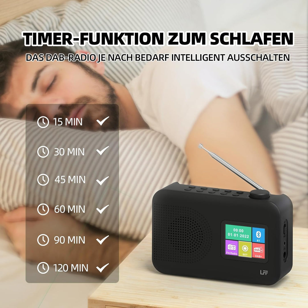 Dab Radio, LFF DAB Digitalradio, Radio Klein UKW-Digitalradio, DAB Plus Radio, Küchenradio mit Kabel