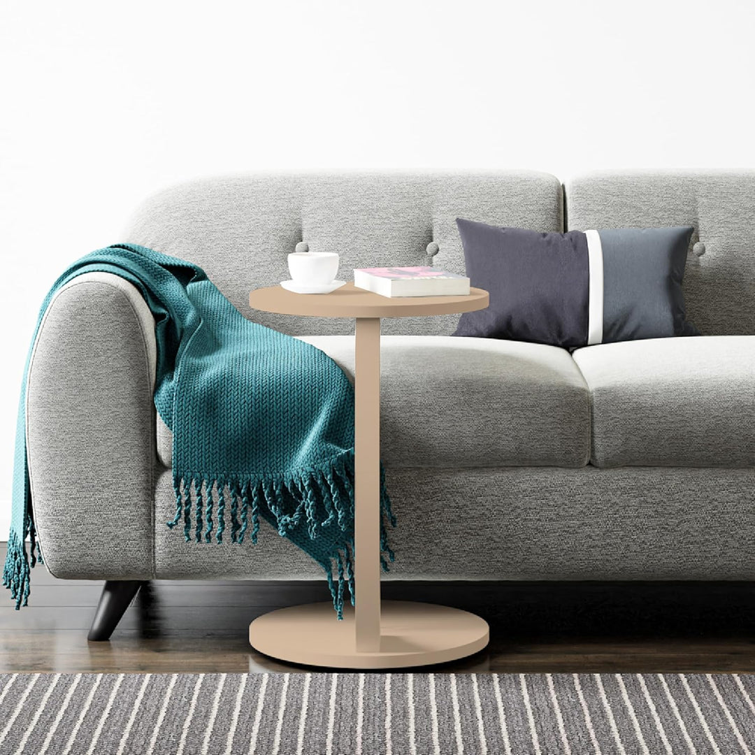 [en.casa] Beistelltisch Holeby Couchtisch Sofatisch auf Rollen Betttisch Laptoptisch C-Form Wohnzimm