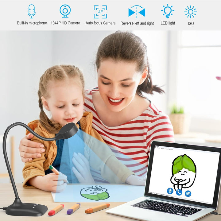 THUSTAND Visualisierer für Unterricht, USB-Dokumentenkamera, PC-Viewer für Klassenzimmer mit LED-Lic