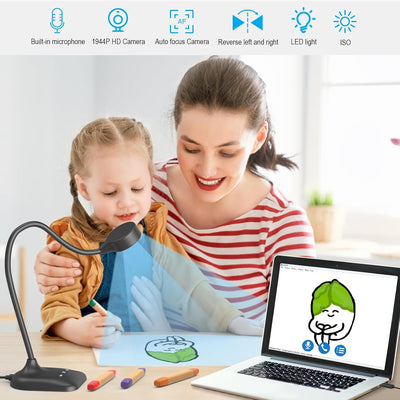 THUSTAND Visualisierer für Unterricht, USB-Dokumentenkamera, PC-Viewer für Klassenzimmer mit LED-Lic