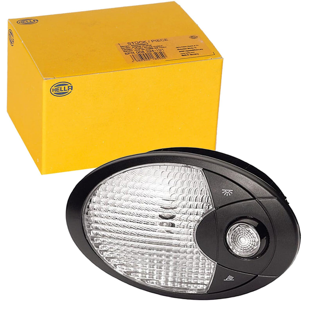 HELLA - Innenraumleuchte - Halogen - 12V - W5W - Einbau/Schraubanschluss - Lichtscheibenfarbe: trans