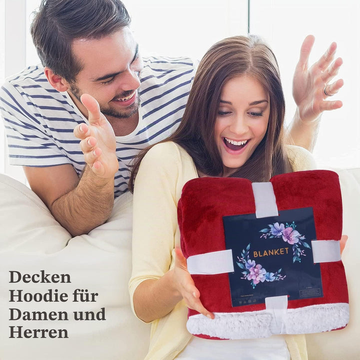 Viviland Pullover Damen &amp; Herren Hoodie Sweatshirt, grosser und Warmer Hausanzug für Erwachsene Rot,