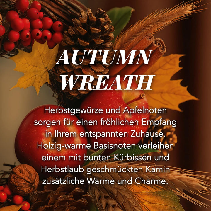 Yankee Candle Duftkerze im Glas (gross) | Autumn Wreath | Kerze mit langer Brenndauer bis zu 150 Stu