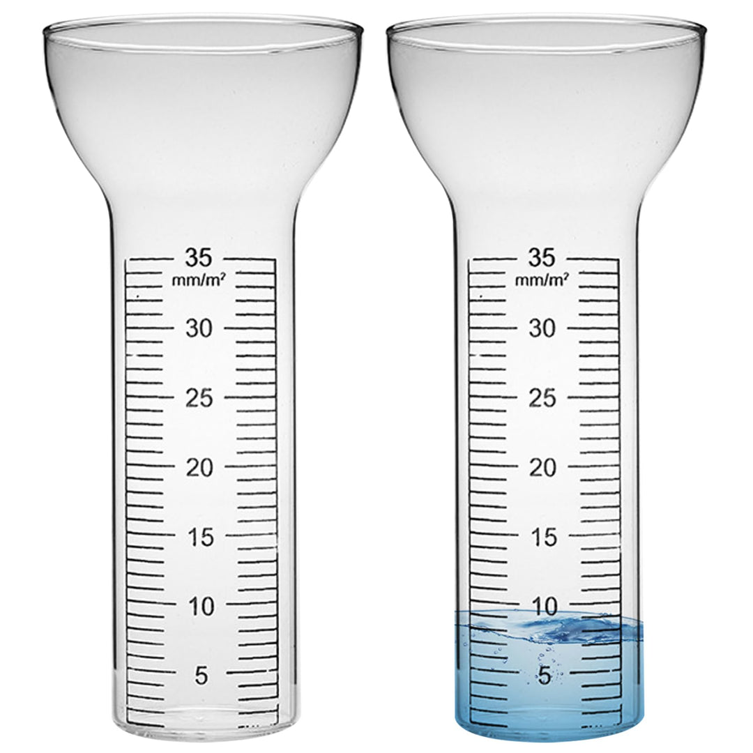 2pcs Regenmesser im Freien gefrierproof, gefrierproof Glas Regenmesser Ersatzröhrchen 35 mm trichter