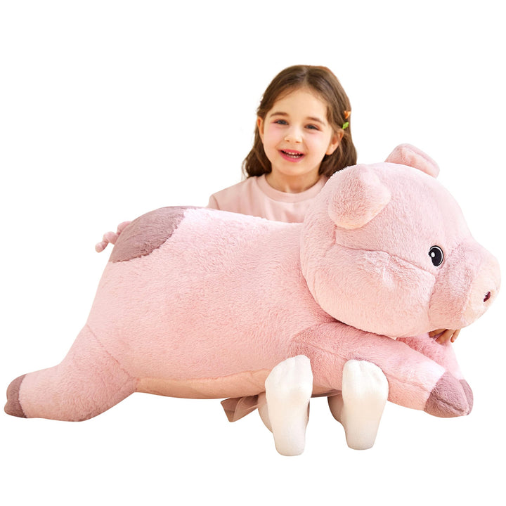 IKASA Gross Schwein Stofftier Riesen Kuscheltier,78cm Gross Plüschtier Süsse Riesige Flauschige Weic