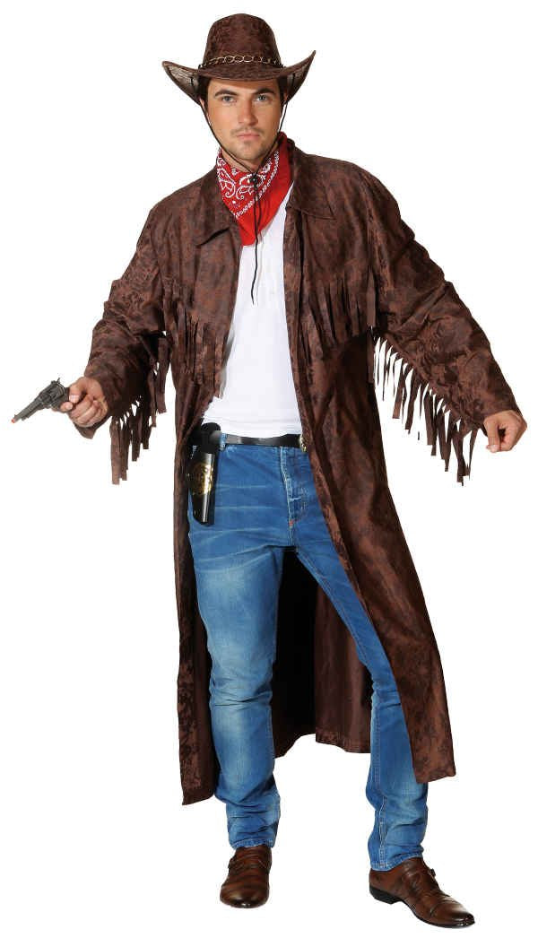 Orlob Westernmantel in braun zum Herren Kostüm Cowboy zu Karneval Gr.48-52