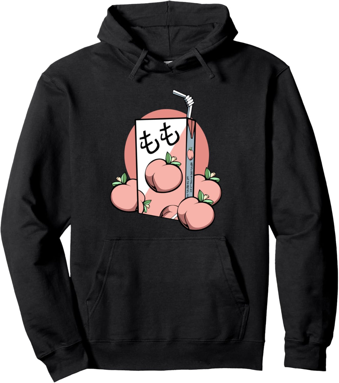90er Japanisches Pfirsich-Getränk Retro Vintage Japan Pullover Hoodie