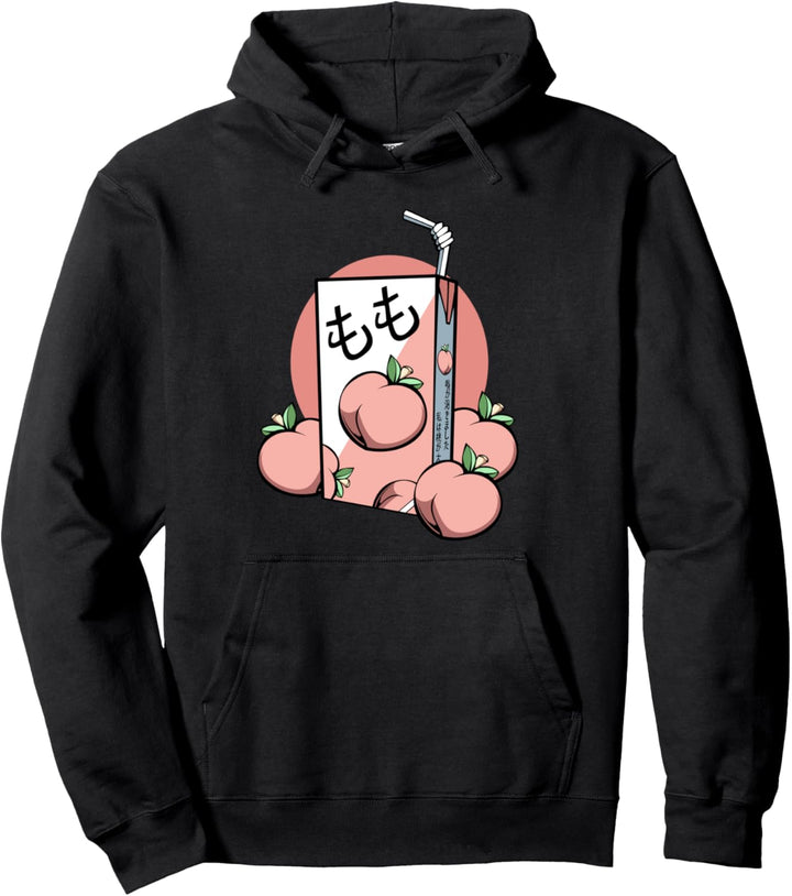 90er Japanisches Pfirsich-Getränk Retro Vintage Japan Pullover Hoodie