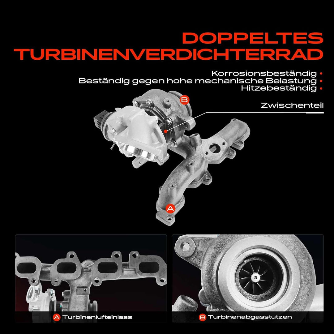 Frankberg Turbolader 1.9L Kompatibel mit A3 8X1 8PA 2003-2010 Golf Plus 521 5M1 2005-2009 O.c.t.a.v.