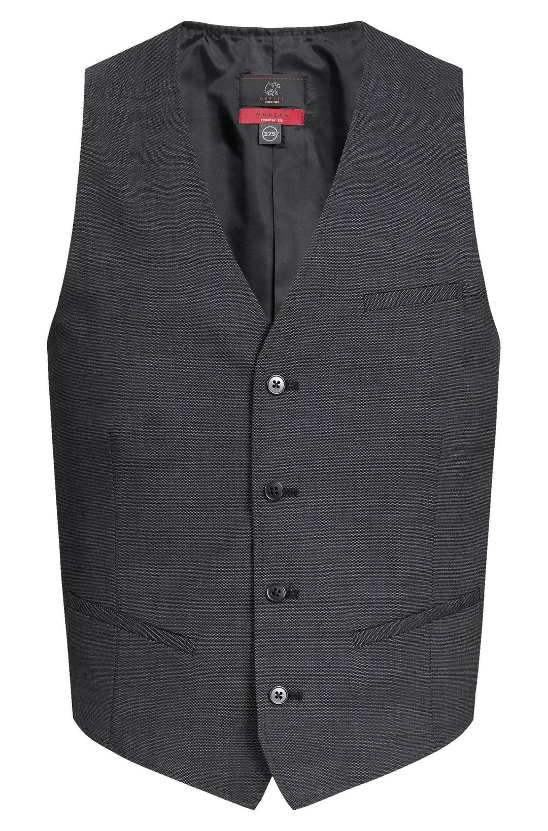 GREIFF Modern WITH 37.5 Herren Weste Regular 44 Schwarz PINPOINT, 44 Schwarz PINPOINT
