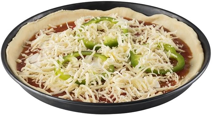 METRO Professional Pizzablech, Metall, 36 cm, 370 x 370 x 100 mm, unbeschichtetes Blaublech mit Roll