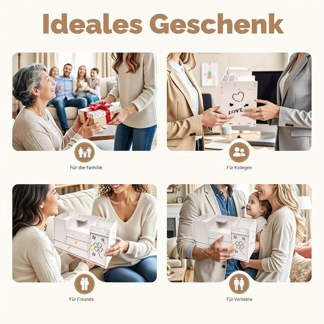 CHERIPOLI Make-up Storage Organiser Box Vanity Organizer mit 2 Schubladen, Multifunktionaler Make-up
