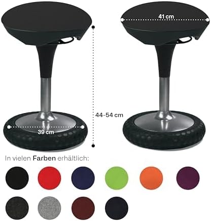 Topstar SI69G28 Sitness 20, ergonomischer Sitzhocker, Arbeitshocker, BürohockermitSchwingeffekt,Sitz