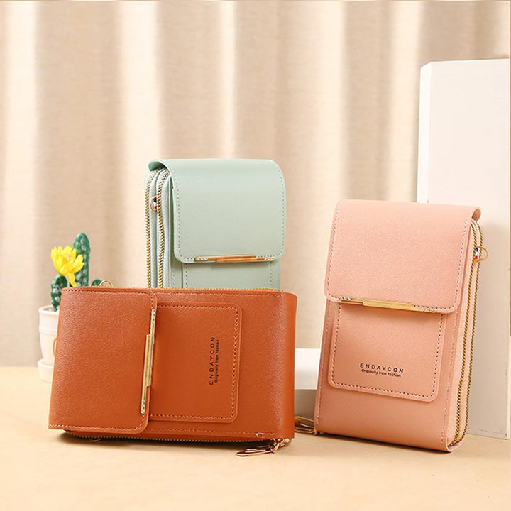 PORRASSO Handy Umhängetasche Touchscreen Crossbody Kleine Handytasche Mädchen Schultertasche PU Wass