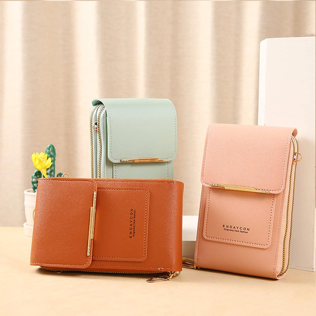 PORRASSO Handy Umhängetasche Touchscreen Crossbody Kleine Handytasche Mädchen Schultertasche PU Wass