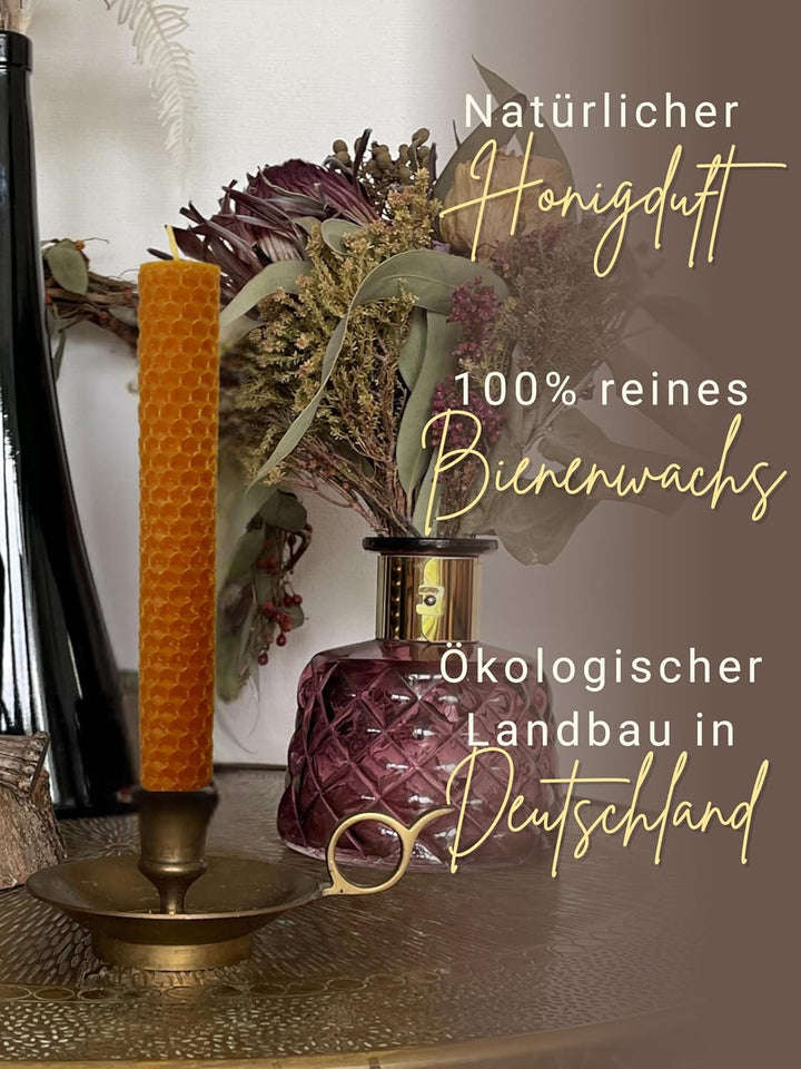 Wachsmann 20 Bienenwachsplatten aus Deutschland, karamell, Wachsplatten 20 x 15 cm, Bienenwachs Kerz