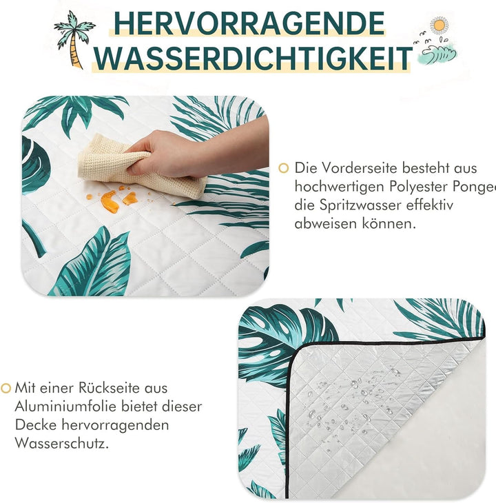 HAUSPROFI Picknickdecke 200x300, wasserdicht & isoliert - XXL Outdoor Decke für Picknick, Strand, Ca