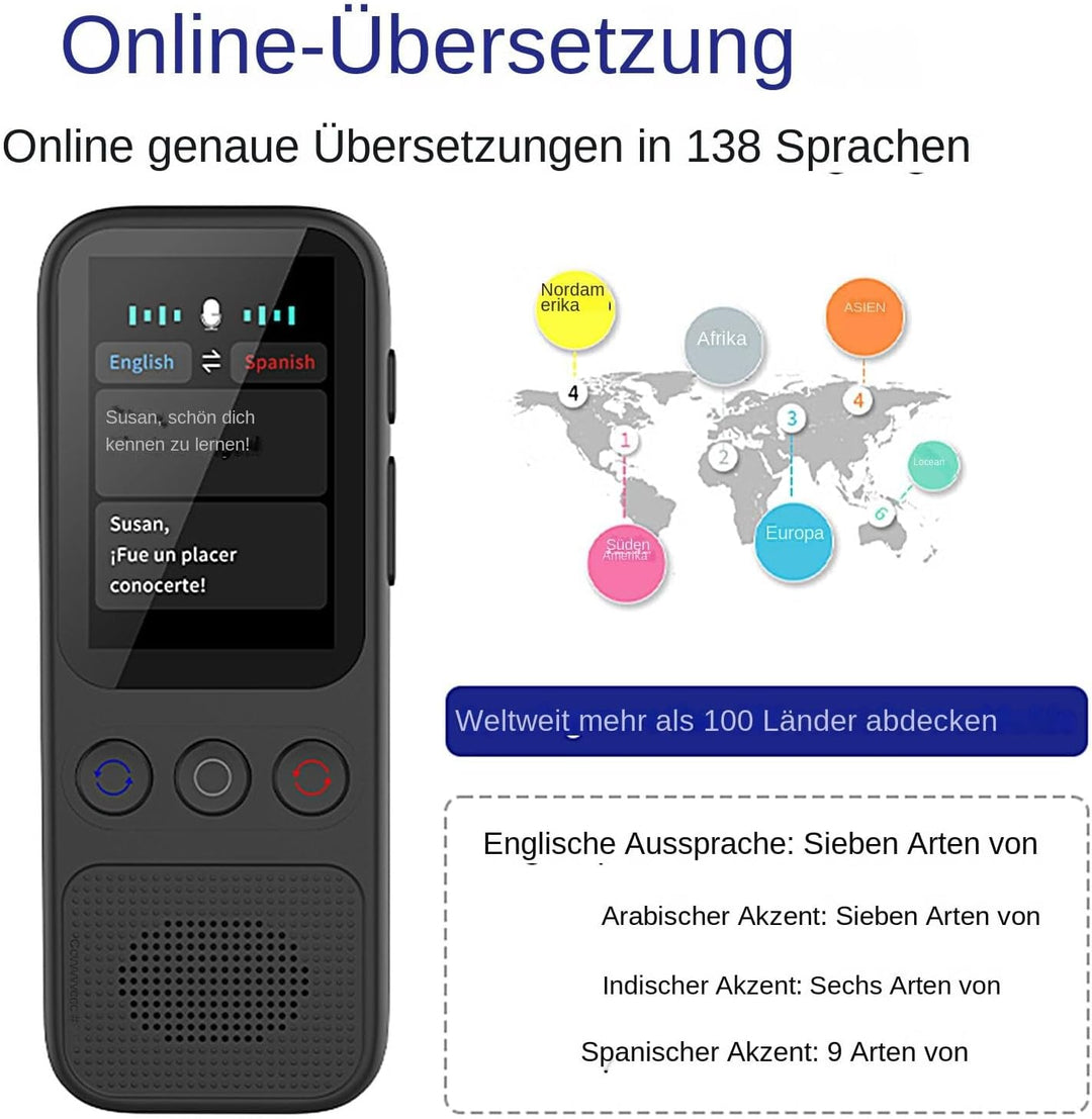 138 Sprachübersetzer Ohne Internet, Übersetzer Mit Sprachausgabe, Sofortübersetzer Smart Translator,