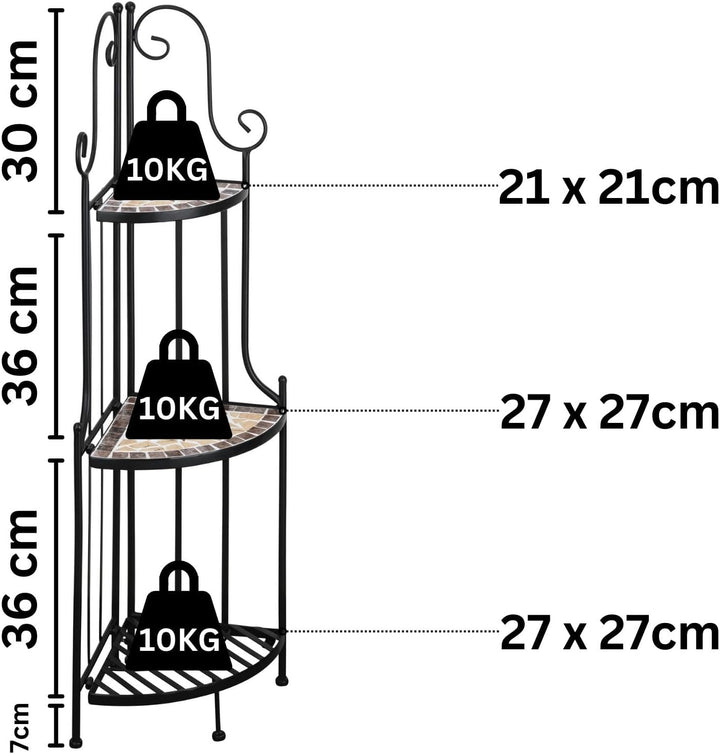 Kleines Eckregal stehend 115cm Pflanzenständer Outdoor Pflanzenregal Balkon Blumenregal Indoor Blume