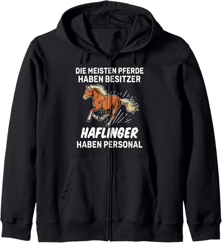 Lustiges Haflinger Personal Reiter Geschenk Pferd Kapuzenjacke