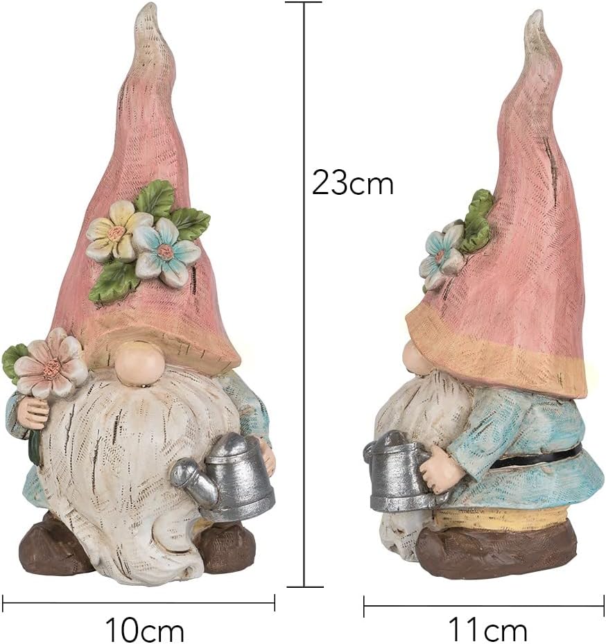 Ideen mit Herz Deko-Figuren Wichtel | Paar mit Giesskanne & Vogelhaus | Garten-Zwerg | Frühjahrs-Dek