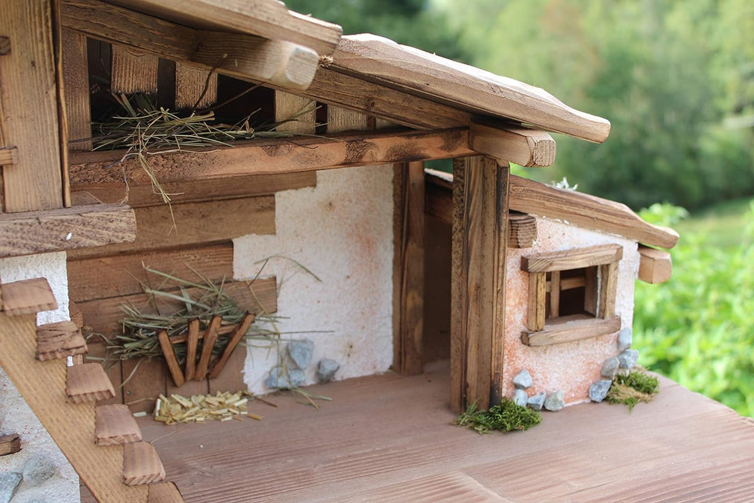 Holzbau Fuchs Weihnachtskrippe- Krippe Krippenstall Weihnachten-Weihnachtskrippe (Krippe W20 ohne, K