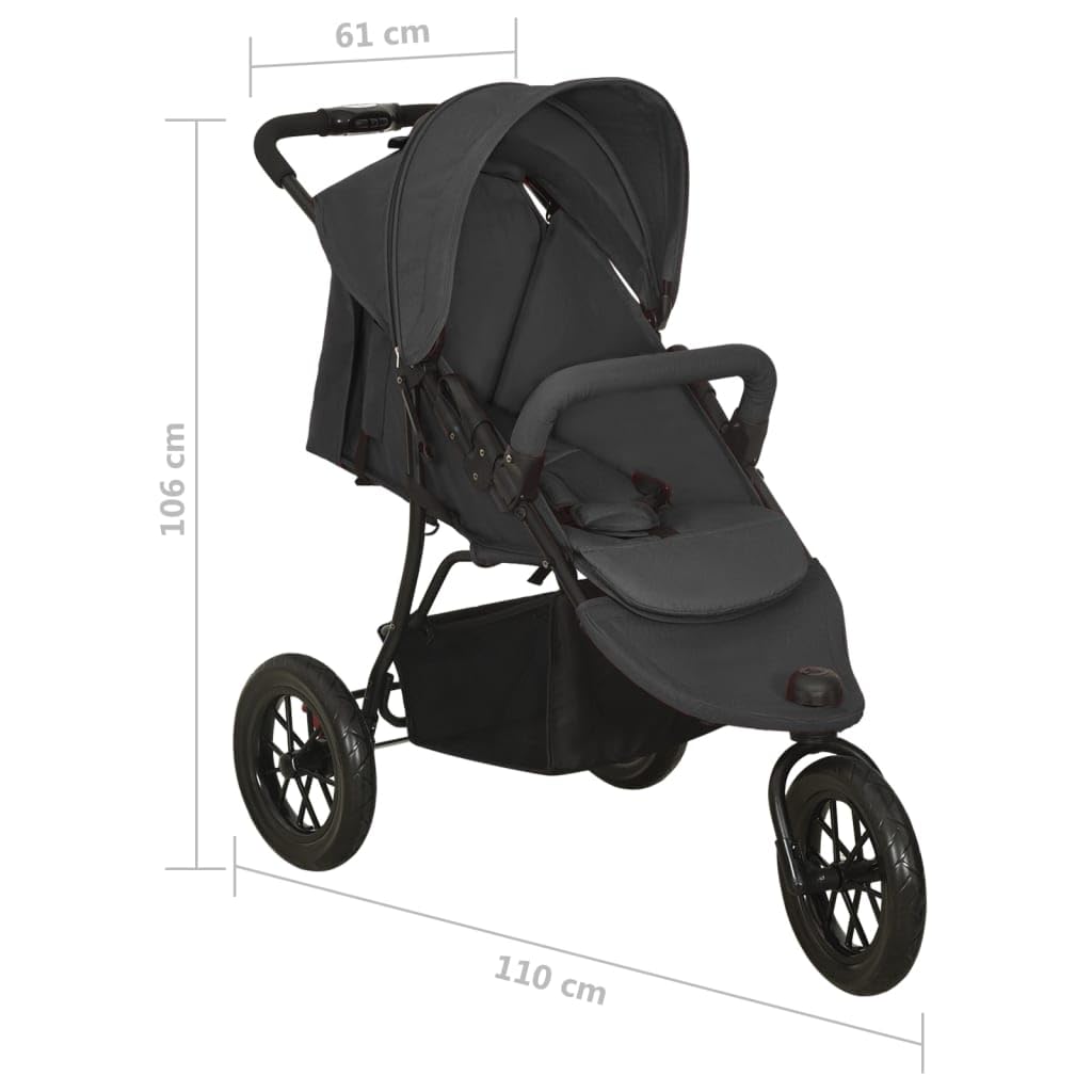 vidaXL Kinderwagen mit Verdeck Korb Einhand-Klappsystem Kinder Baby Buggy Kinderbuggy Kindersportwag