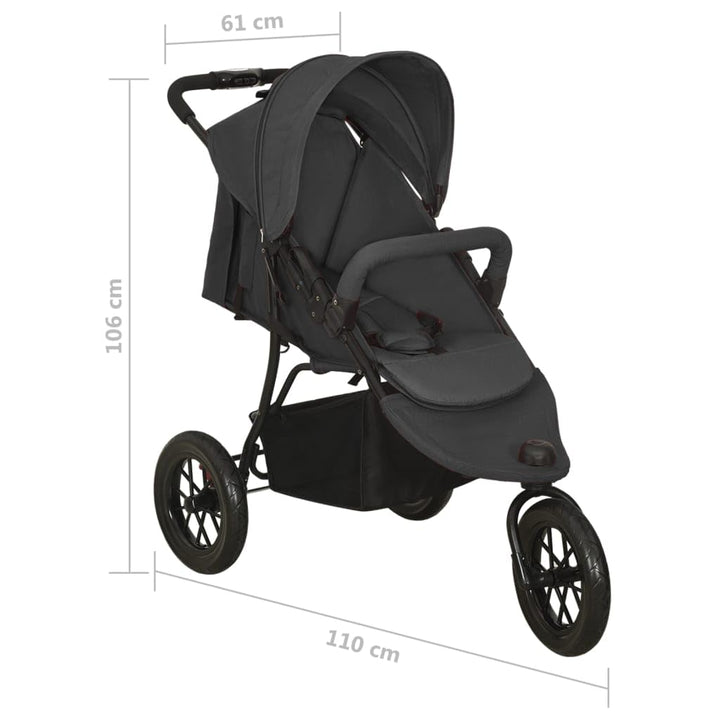 vidaXL Kinderwagen mit Verdeck Korb Einhand-Klappsystem Kinder Baby Buggy Kinderbuggy Kindersportwag