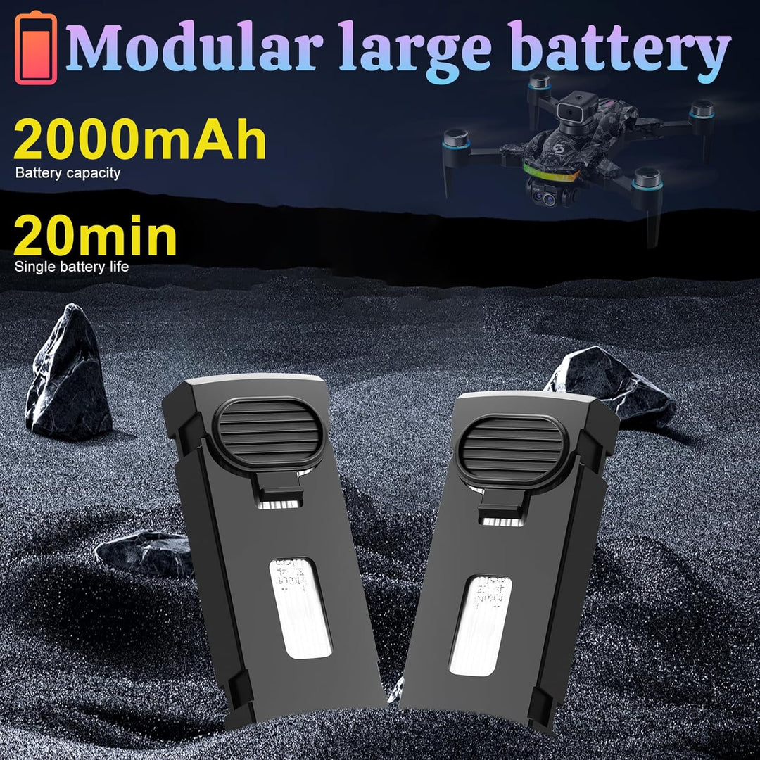 OBEST Drohne mit Kamera für Kinder, Bürstenlosem Motor RC Drone mit RGB Lichtern, 1080P Dual Kamera